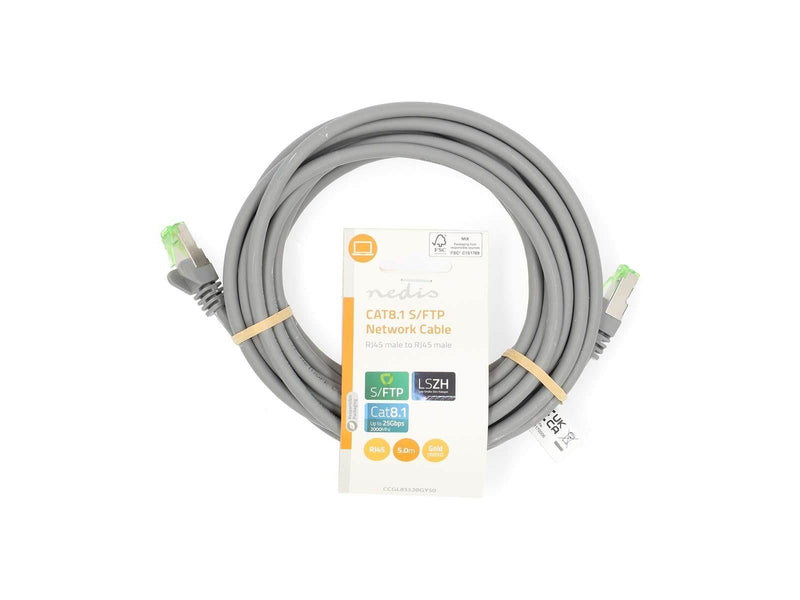 Nedis Cat 8.1 Network Cable | S/FTP | RJ45 Male | RJ45 Male - Grau - 5 meter