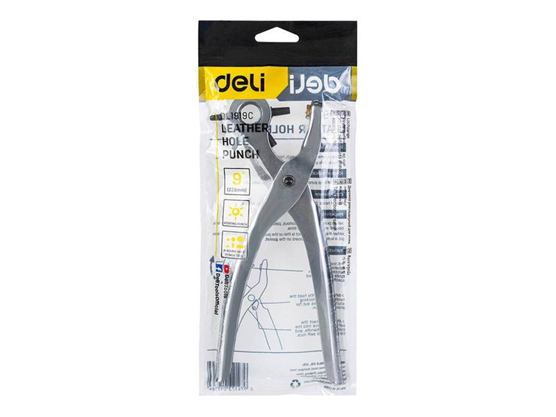 Deli Tools Leather Hole Punch 9"  EDL1919C (silver)