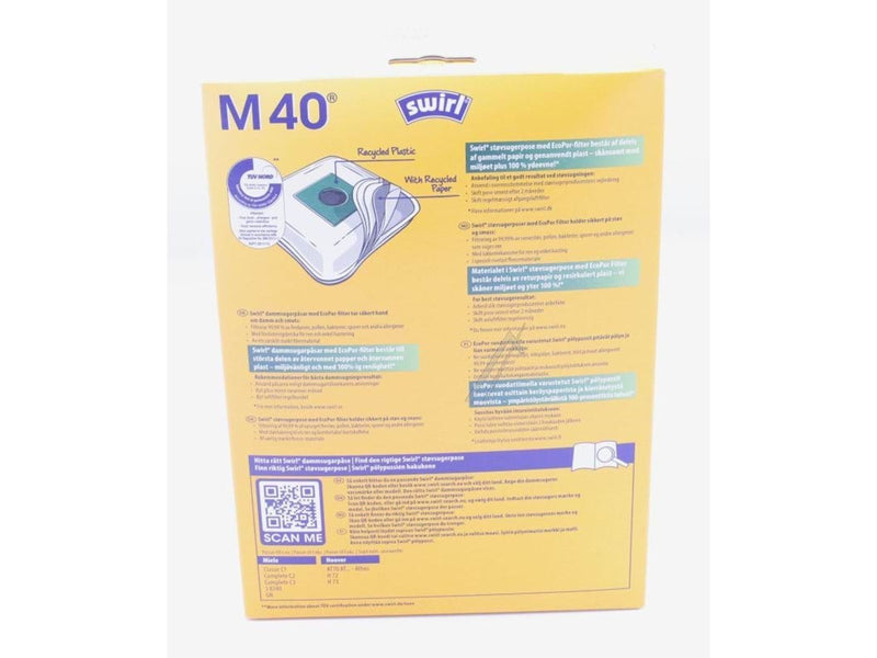 Melitta Swirl M40 Vacuum Bag 4-in-1 - Compatible with Miele GN HYCLEAN 3D