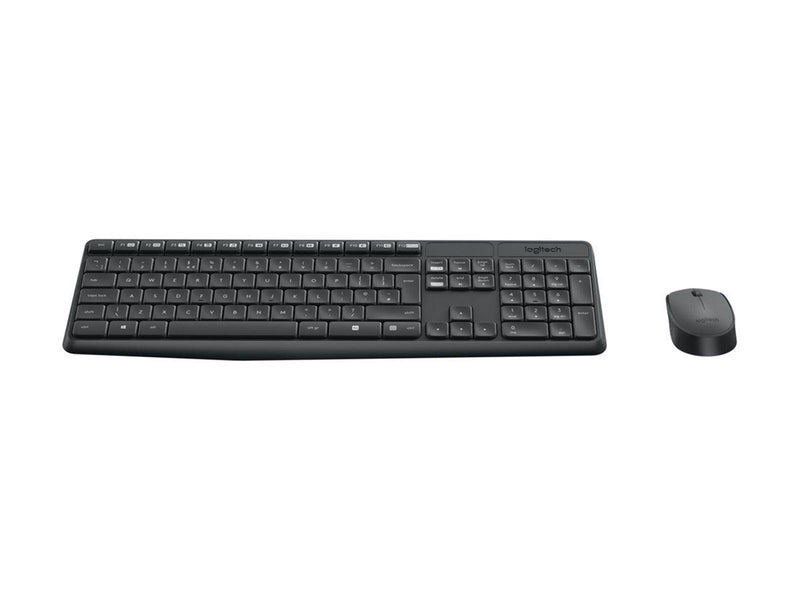 Logitech MK235 - keyboard and mouse set - English - Europe Input Device - Tastatur & Maus Set - Englisch - Grau