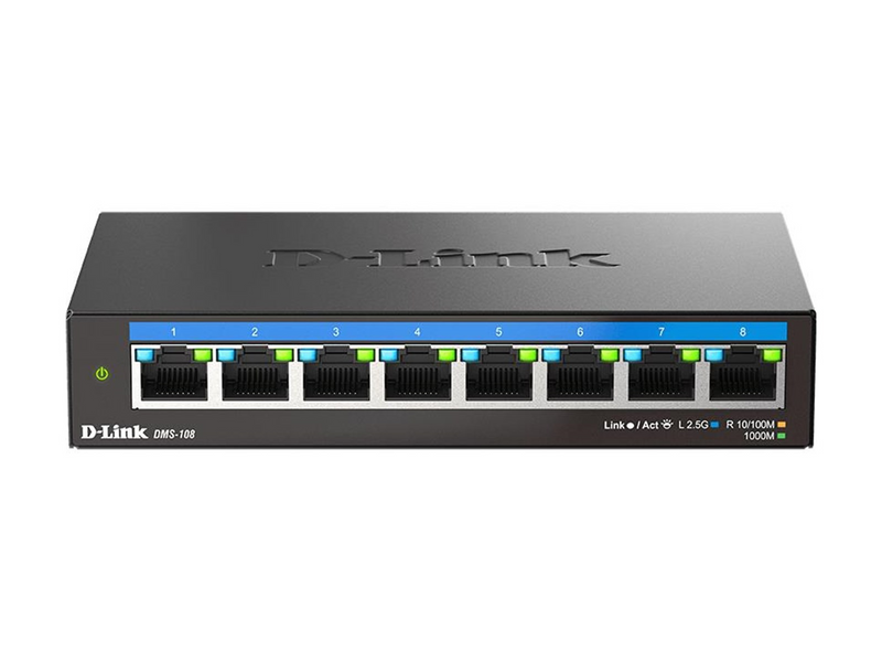 D-Link DMS-108 8-Port 2.5G Multi-Gigabit Desktop Switch