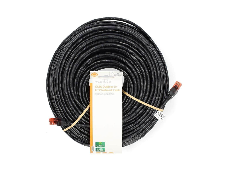 Nedis CAT6 Network Cable | RJ45 Male | RJ45 Male | U/UTP | 75.0 m - Schwarz - 75 meter