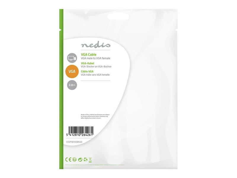 Nedis - VGA extension cable - HD-15 (VGA) to HD-15 (VGA) - 2 m