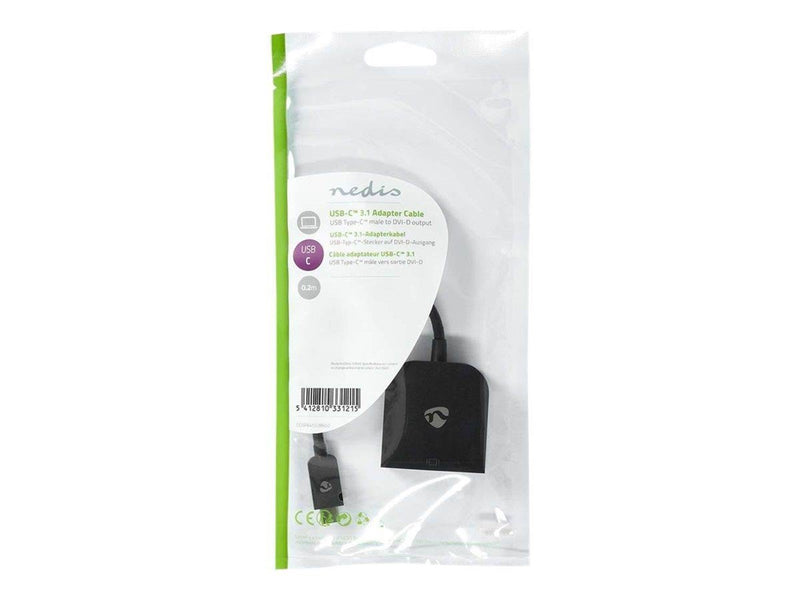 Nedis USB-C 3.1 Adapter Cable - USB / DVI cable - 24 pin USB-C to DVI-D - 20 cm
