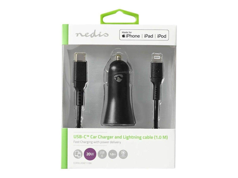 Nedis car power adapter - 24 pin USB-C - 20 Watt