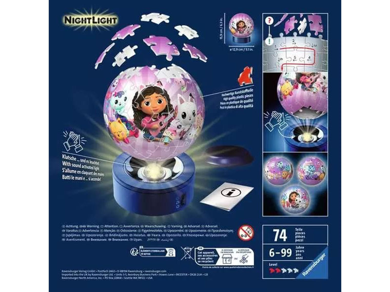 Gabby's Dollhouse Night Light 72 pcs 3D Puzzle 3D Puzzle