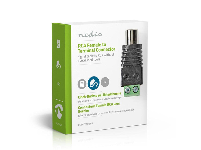 Nedis CCTV Security Connector | 2-Way Terminal Block | DIN Female