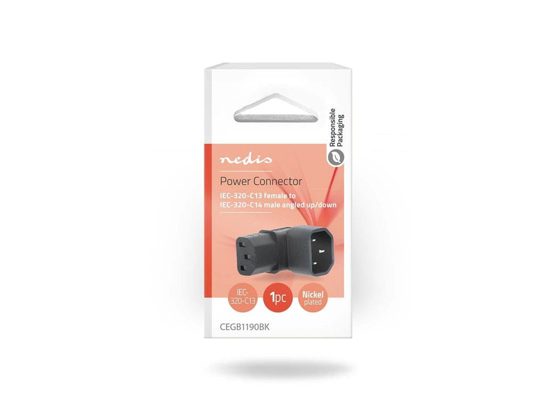 Nedis Extension Plug | EC-320-C13 | IEC-320-C14 | Angled 90°