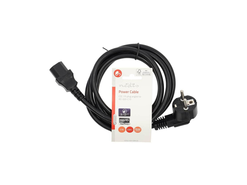 Nedis Power Cable | Plug with earth contact male | IEC-320-C13