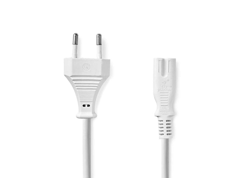 Nedis Power Cable | Euro Male | IEC-320-C7 | Straight | Straight | Nickel Plated | 2.00 m