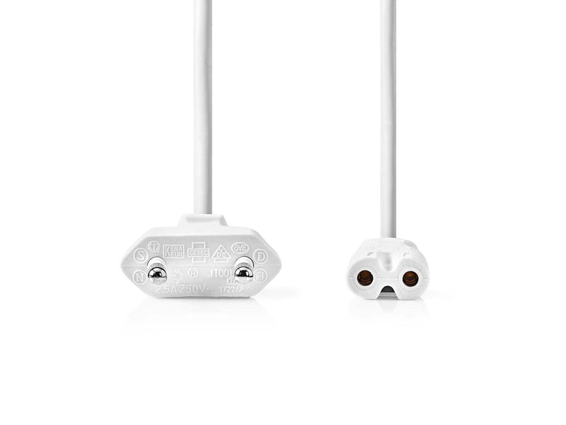 Nedis Power Cable | Euro Male | IEC-320-C7 | Straight | Straight | Nickel Plated | 2.00 m