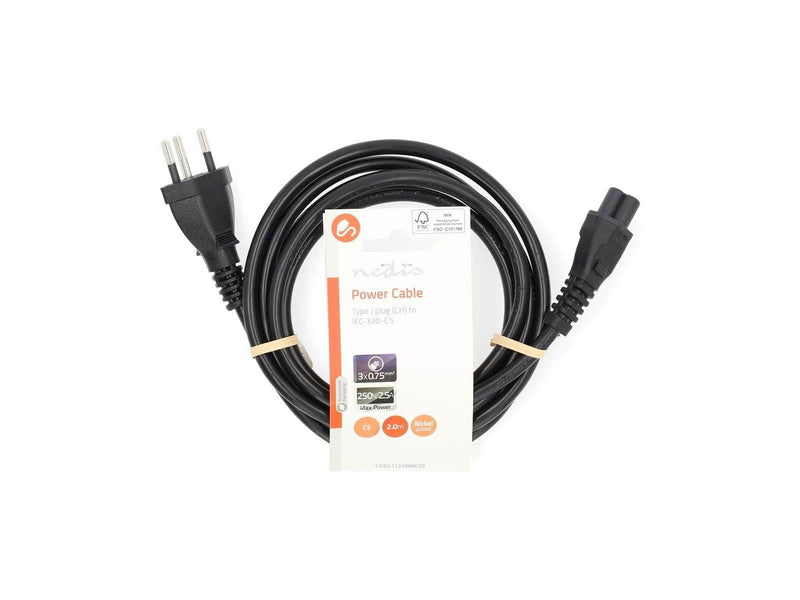 Nedis Power Cable | CH Type 12 | IEC-320-C5 | Straight | Straight | Nickel Plated | 2.00 m