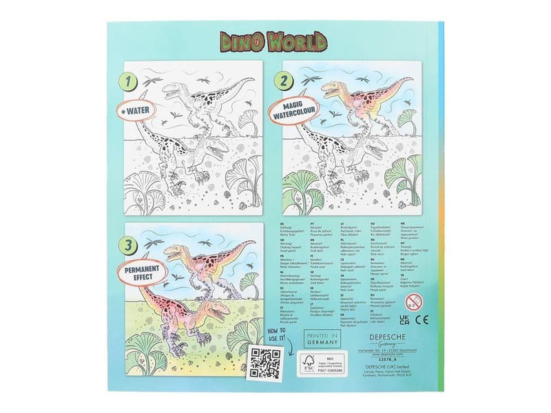 Dino World Watercolour Book