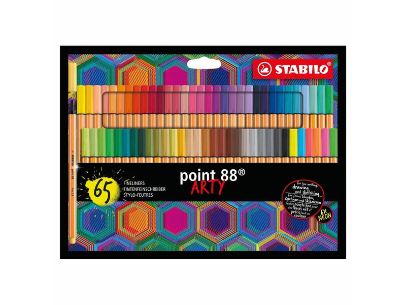 STABILO - Pen 88 fineliner ARTY cardboard wallet of 65 colors
