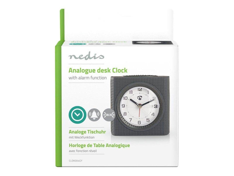 Nedis - alarm clock - quartz - desktop - grey white