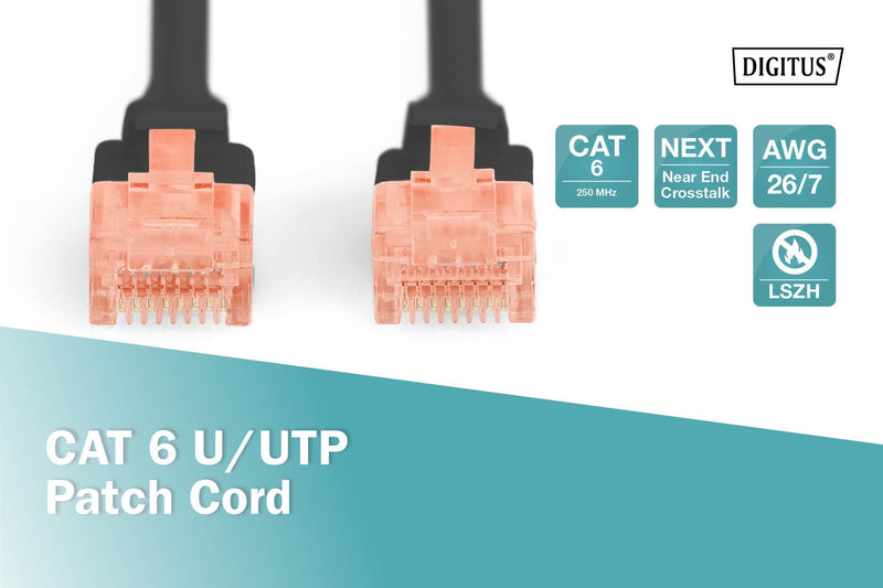 DIGITUS Patch-Kabel RJ-45 (M) zu RJ-45 (M) 0.25m Kupfer U/UTP Cat 6 schwarz (DK-1617-0025/BL)