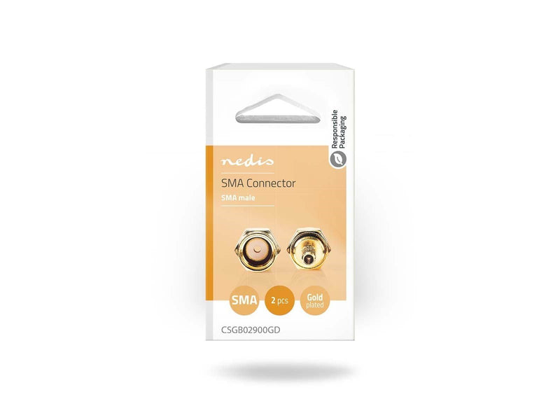 Nedis SMA Connector | Straight | Male | Gold Plated | 50 Ohm