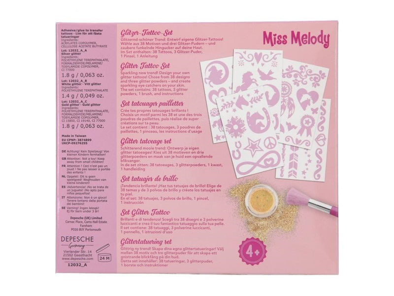 Miss Melody Glitter Tattoo Set