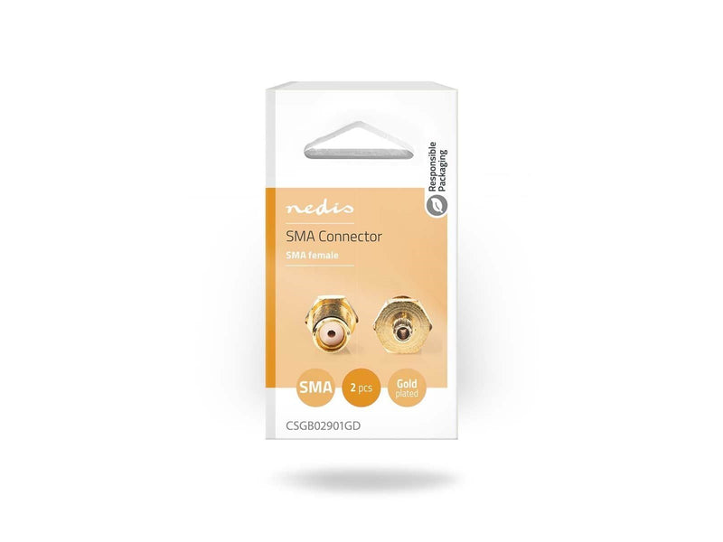 Nedis SMA Connector | Straight | Female | Gold Plated | 50 Ohm
