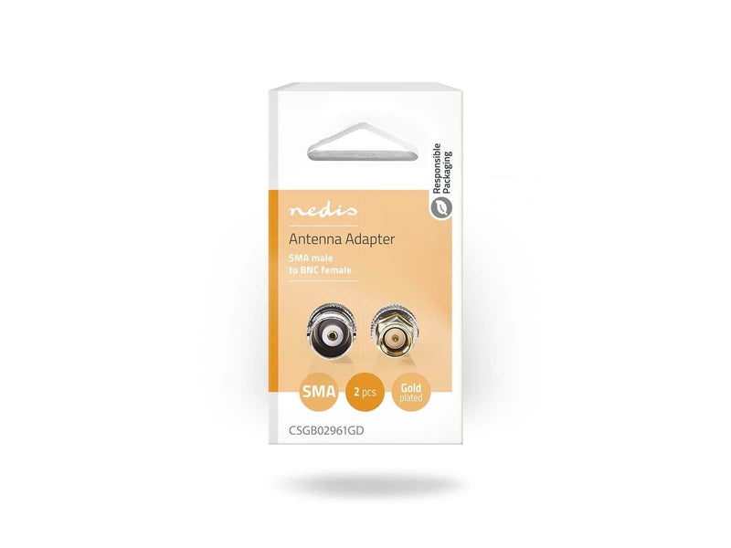 Nedis SMA adapter | SMA Male | BNC Female | Gold Plated | 50 Ohm