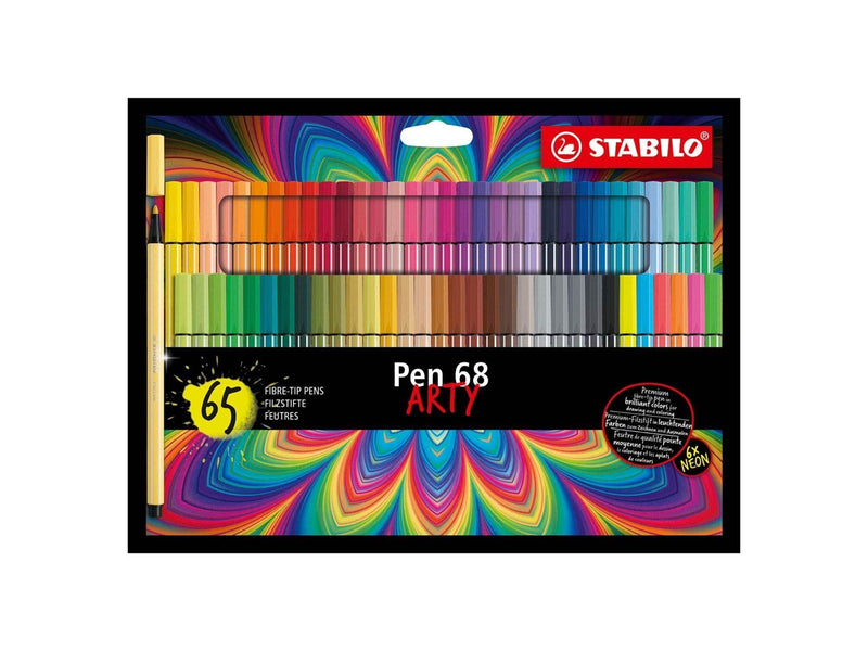 STABILO - Pen 68 ARTY cardboard wallet of 65 colors