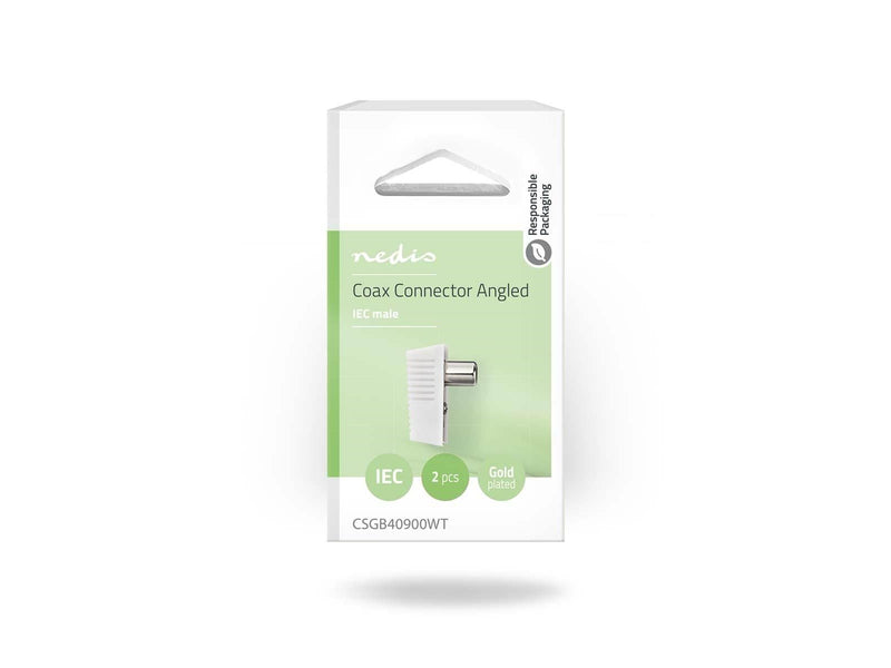 Nedis IEC (Coax) Connector | Angled | Male | Nickel Plated