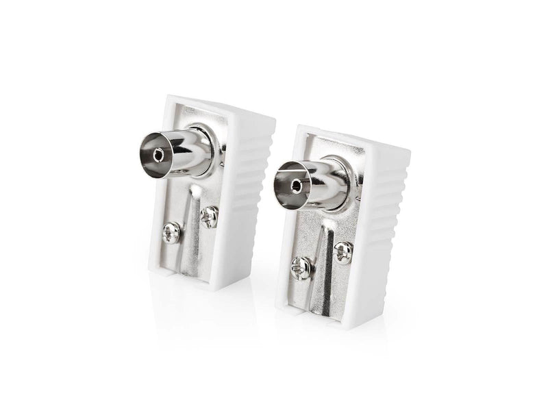 Nedis IEC (Coax) Connector | Angled | Female | Nickel Plated | 75 Ohm