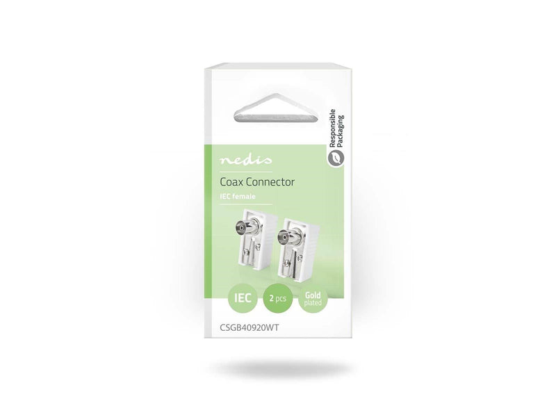 Nedis IEC (Coax) Connector | Angled | Female | Nickel Plated | 75 Ohm