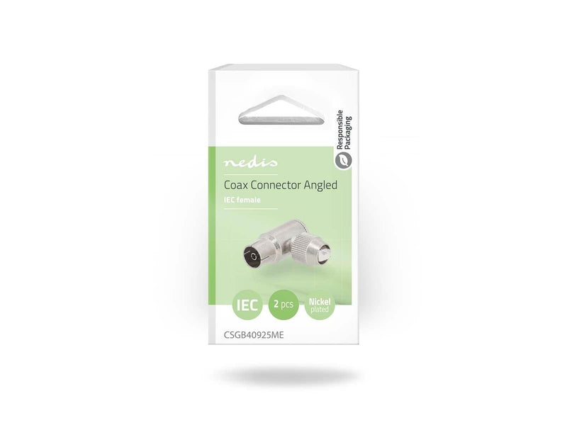 Nedis IEC (Coax) Connector | Angled 90° | Female | Nickel Plated