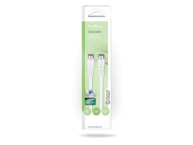 Nedis Satellite & Antenna Cable | F Male | F Male | Nickel Plated