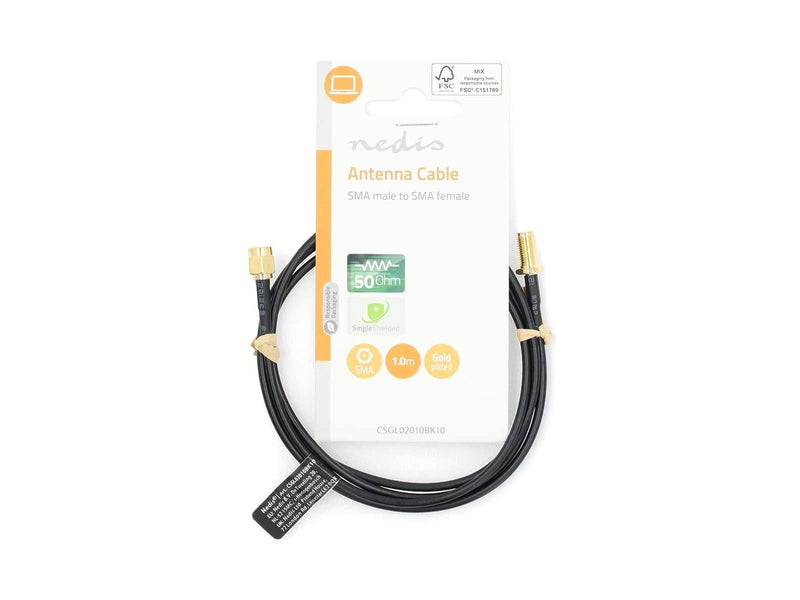 Nedis SMA Cable | SMA Male | SMA Female | Gold Plated