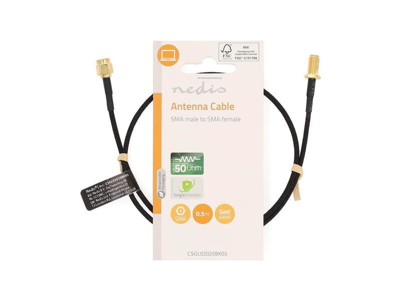 Nedis SMA Cable | SMA Female | SMA Male | Gold Plated | 50 Ohm