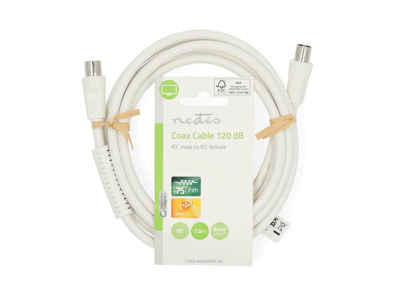 Nedis Coax Cable | IEC (Coax) Male | IEC (Coax) Female | Nickel Plated