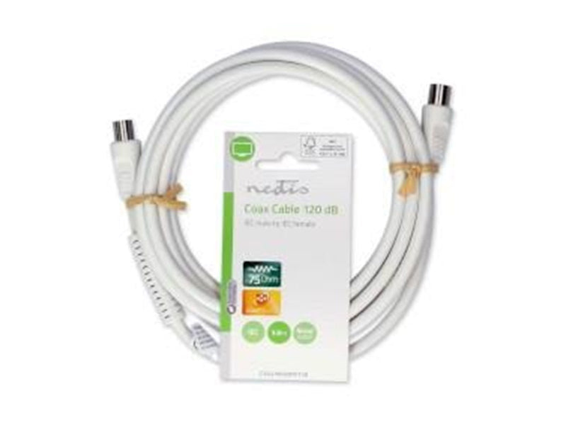 Nedis Coax Cable | IEC (Coax) Male | IEC (Coax) Female | Nickel Plated
