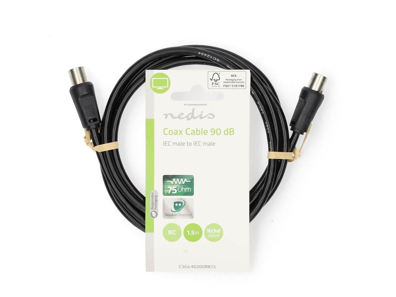 Nedis Coax Cable | IEC (Coax) Male | IEC (Coax) Male | Nickel Plated