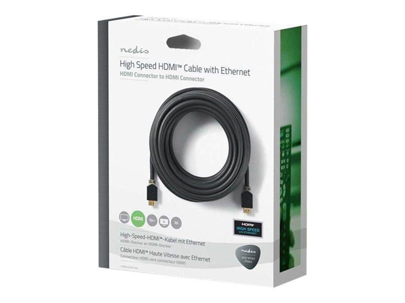 Nedis HDMI cable with Ethernet - 10 m