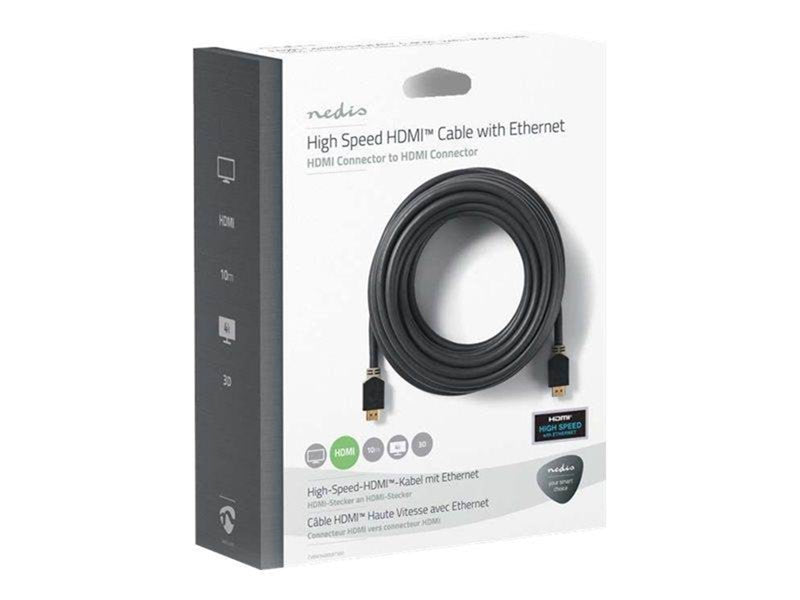 Nedis HDMI cable with Ethernet - 10 m