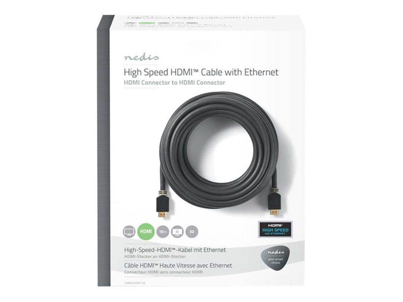 Nedis HDMI cable with Ethernet - 15 m