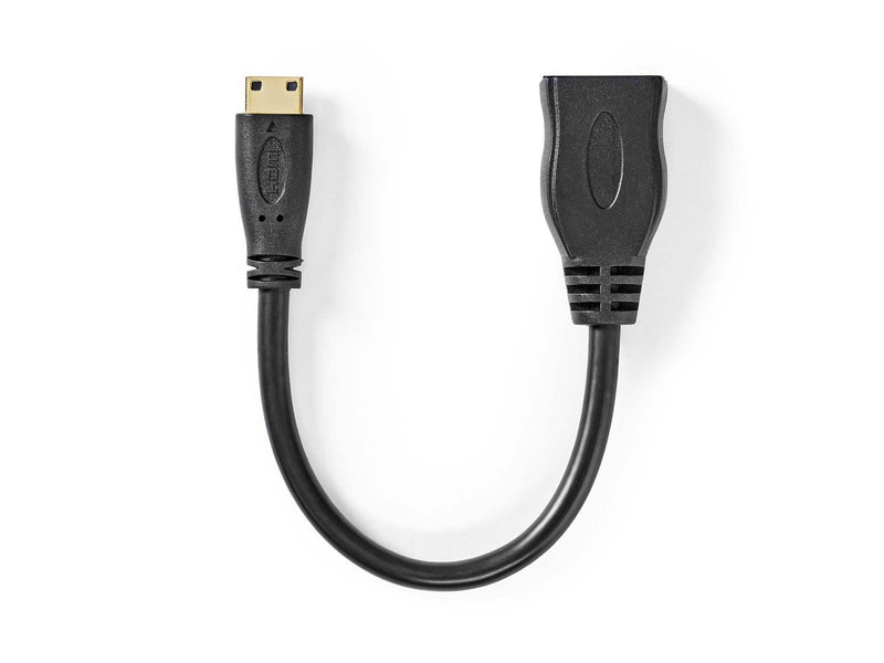 Nedis High Speed HDMI Cable with Ethernet | 4K@30Hz | 10.2 Gbps | 0.20 m | Round | PVC | Black