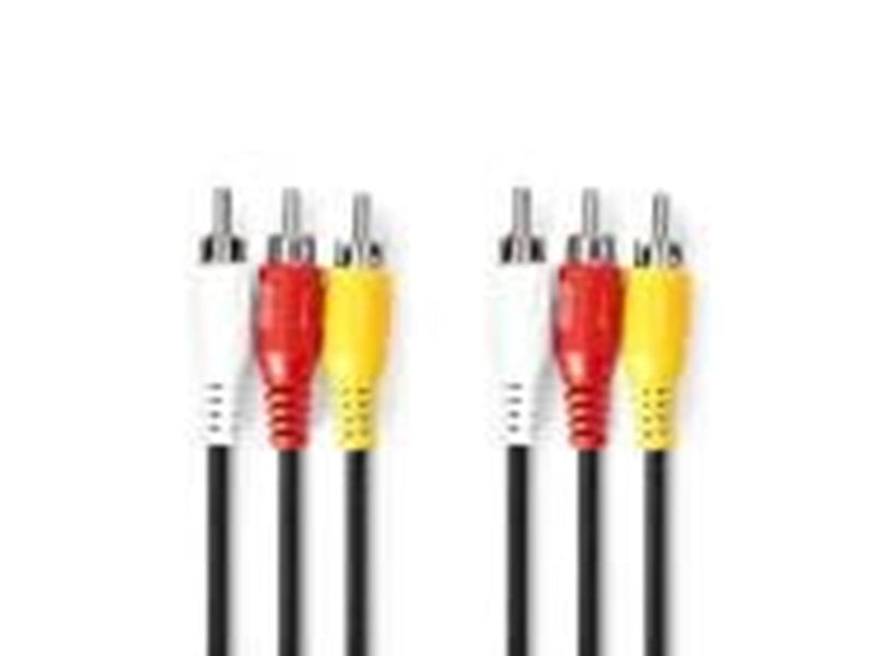 Nedis Composite Video Cable | Nickel Plated | 480p | 1.50 m | Round | PVC | Black
