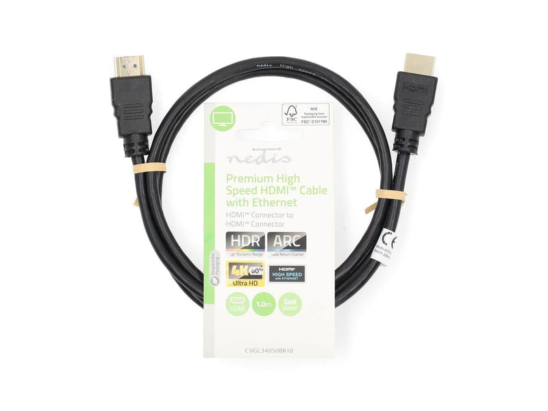 Nedis Premium High Speed HDMI Cable with Ethernet | 4K@60Hz | 18 Gbps | 1.00 m