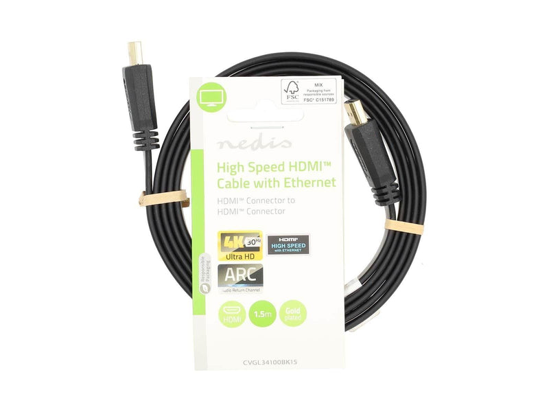 Nedis High Speed HDMI Cable with Ethernet | 4K@30Hz | 10.2 Gbps | 1.50 m