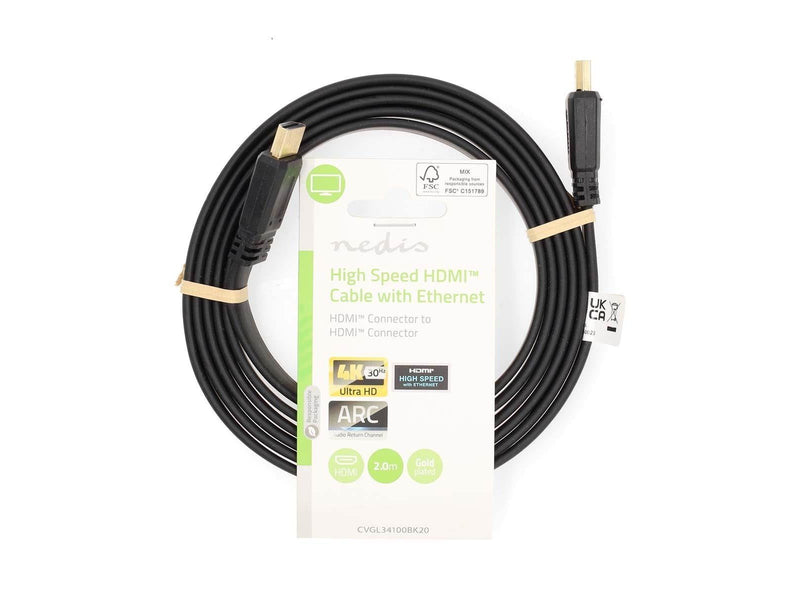 Nedis High Speed HDMI Cable with Ethernet | 4K@30Hz | 10.2 Gbps | 2.00 m