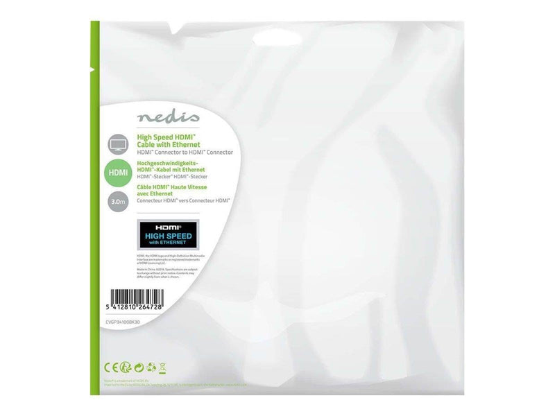 Nedis HDMI cable with Ethernet - 3 m