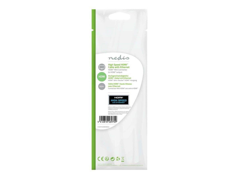 Nedis HDMI cable with Ethernet - 20 cm