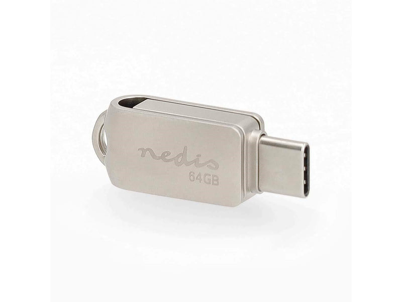 Nedis Flash Drive | 64 GB | USB-A / USB-C™ | Read speed: 90 MB/s | Write speed: 20 MB/s - 64GB - USB-Stick