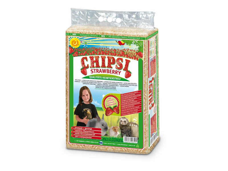 Chipsi JRS Petcare -  Strawberry Bedding shavings 3.2kg