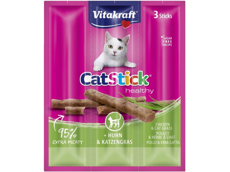 Vitakraft - Cat Stick chicken & cat grass 3 sticks