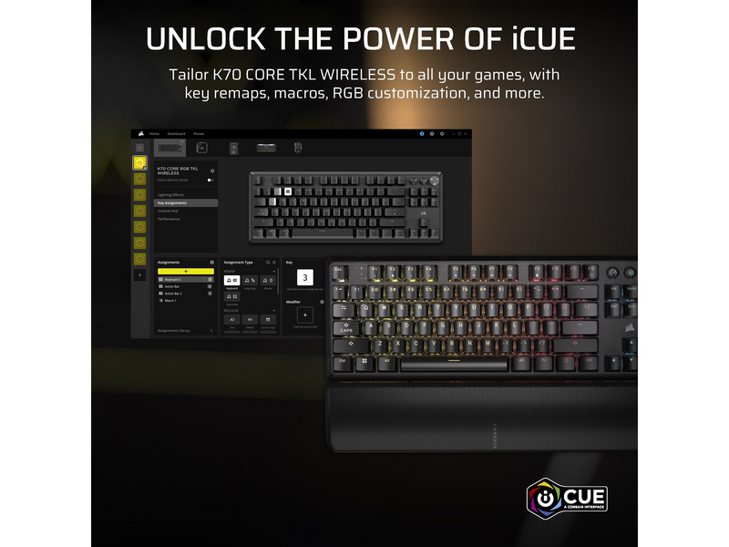Corsair K70 Core TKL Wireless - Gaming Tastaturen - Deutsch - Schwarz