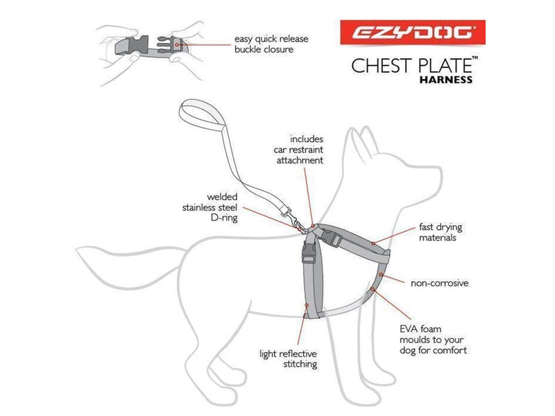 Ezydog -  Harness Neoprene Black XL 35-41Kg